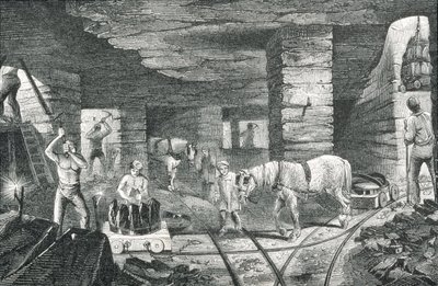 Mine de charbon anglaise tirée de 